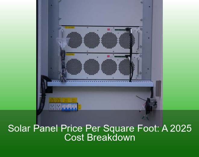 Solar Panel Price Per Square Foot: A 2025 Cost Breakdown